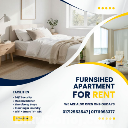 Luxurio Furnished 3 Bedroom Apt. Rent in Bashundhara R/A